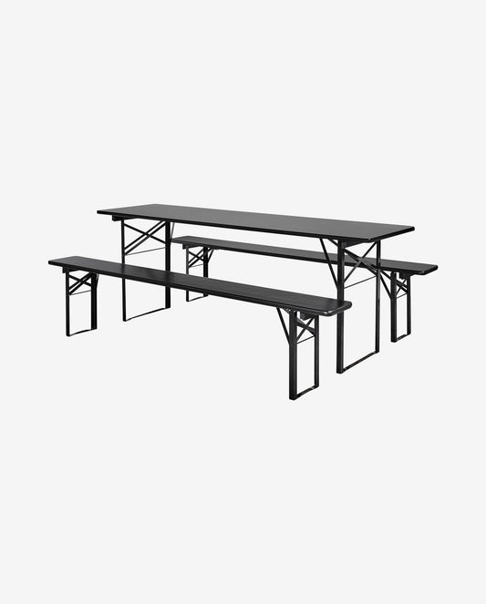 Nordal A/S Table/bench set - black. s/3, L